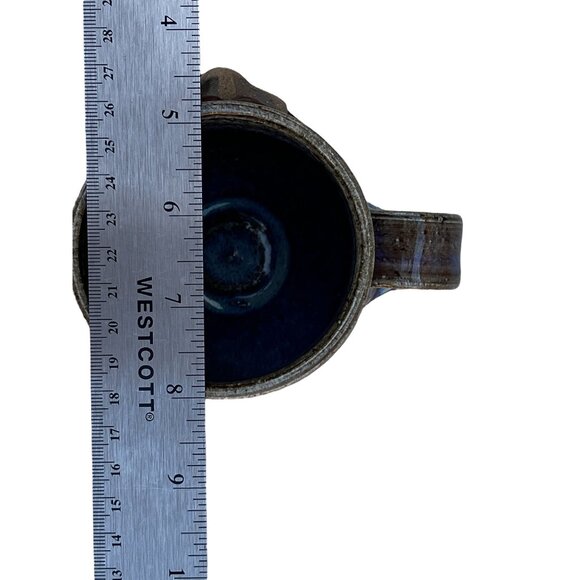 Handcrafted Thrown Ceramic Mug Whimsical Face with Cigar Stamped UR on bottom - Picture 13 of 16